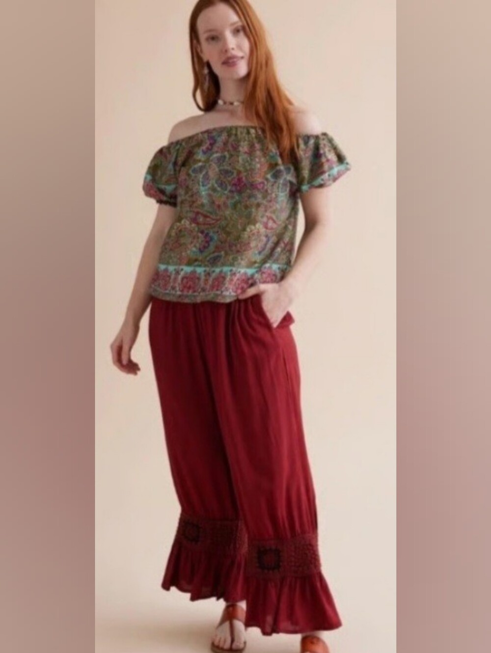 NWT EARHBOUND CROCHET/ BOHO PANTS
